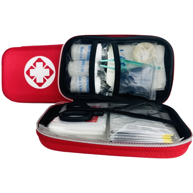 28Pcs Portable First Aid Kit Travel Outdoor Camping Home Household Emergency Bag Band Aid Bandage Treatment Pack Survival Kit Red