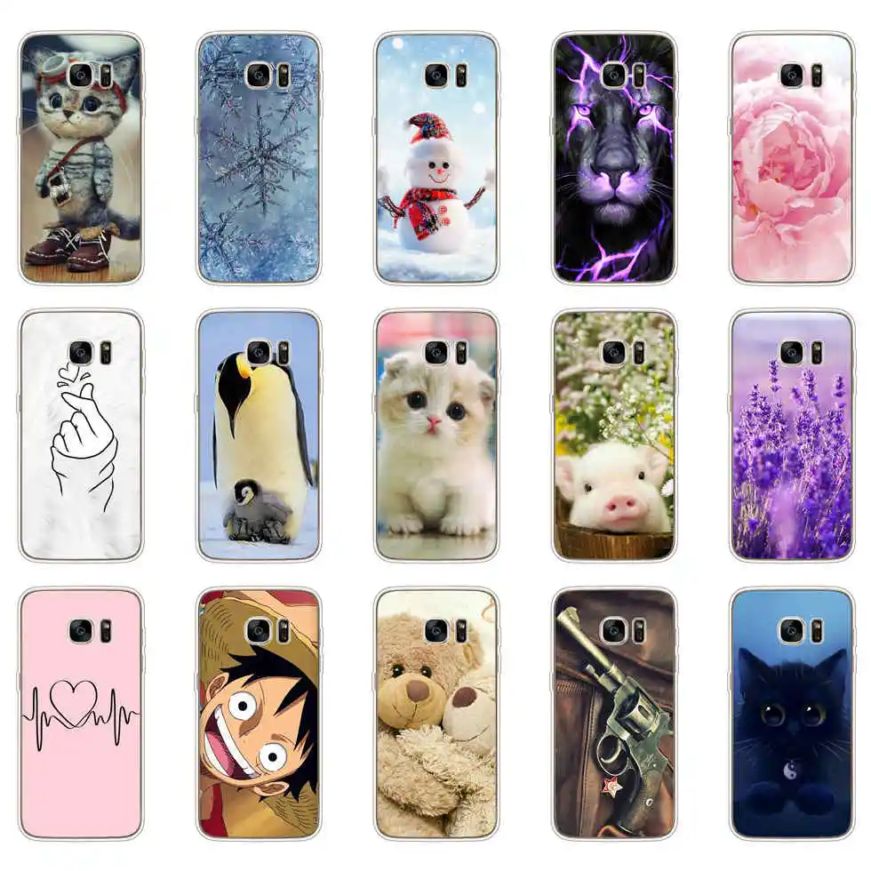 Custodia Per Telefono Per Samsung Galaxy Galaxy S7 Edge Custodia Morbida In Silicone Tpu Cover Posteriore Verniciata Per Gatti Per Samsung Galaxy S7 E