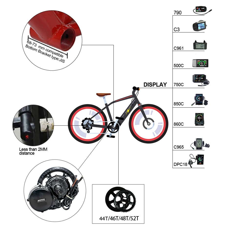 Горячее предложение! Распродажа! Bafang BBS01B 36V250W 350W Ebike Crank Mid Drive Motor Kit MM G340.250|kit italy|kit