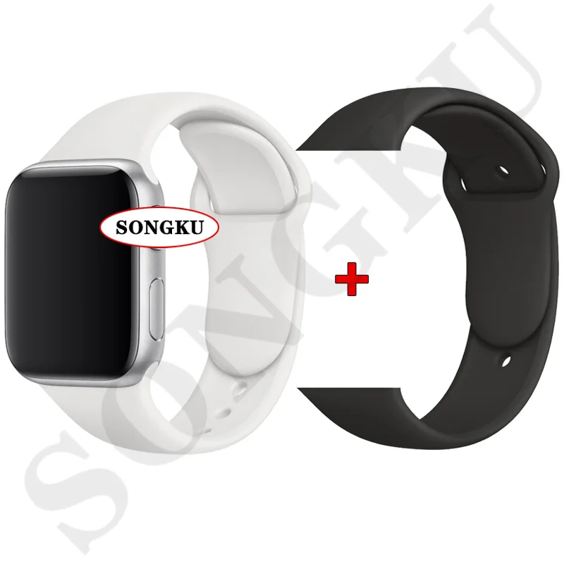 S White and Black SONGKU IWO 12 часы серии 5 1:1 Смарт часы 40 мм 44 мм Bluetooth часы iwo12 для apple iPhone IOS Android управление Siri PK IWO 11 - Цвет: S White and Black