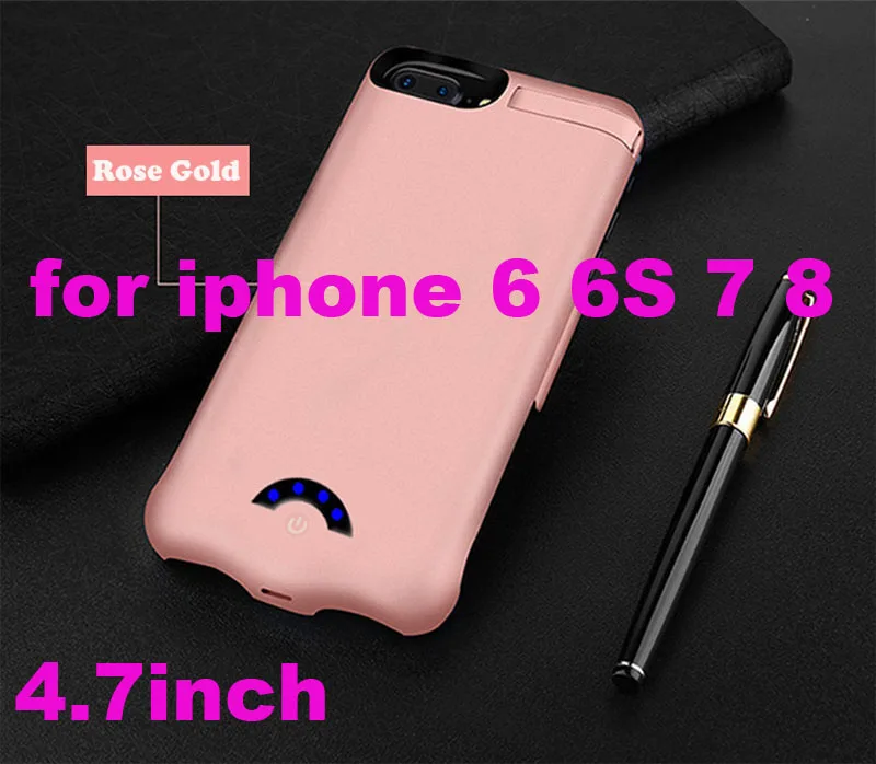 6 6s 7 8 Rosy 10000 мАч чехол для зарядного устройства для iPhone 6 6s 7 8 X Зарядное устройство для телефона чехол для зарядки для iPhone 6 6s 7 8 Plus чехол для аккумулятора - Цвет: 6 6s 7 8 Rosy