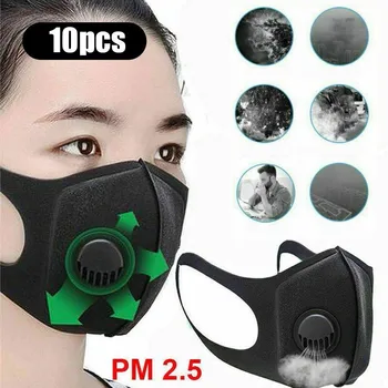 

10PCS Outdoor Smoke Dust Air Purifying Face Mask Carbon FilterMuti layer Unisex Mask Mouth Muffe For Men And Women