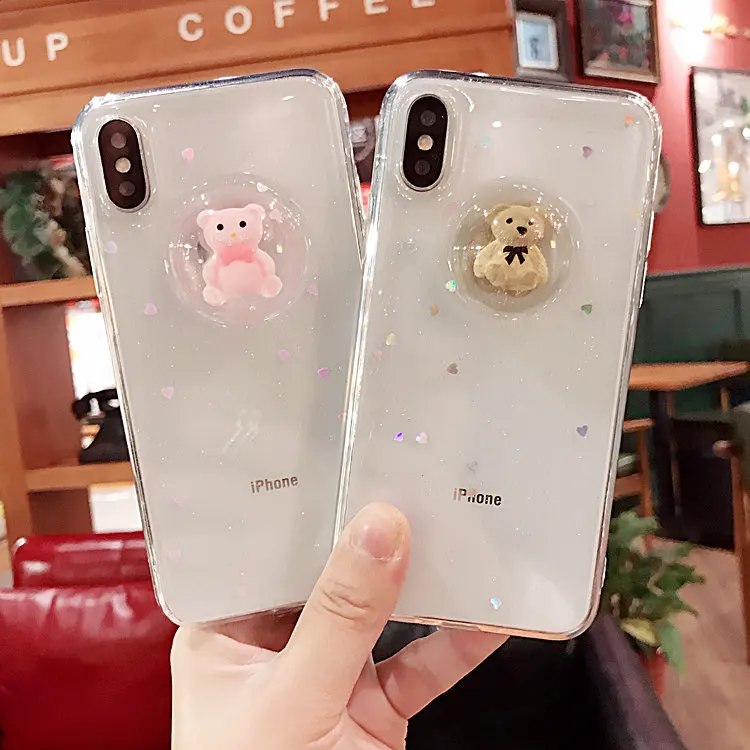 Чехол для Xiaomi A1 A3 A2 Lite Mi 8 9 lite SE 9T Redmi 6 7A note 5 7 ProCute мягкий чехол с 3d-блестками