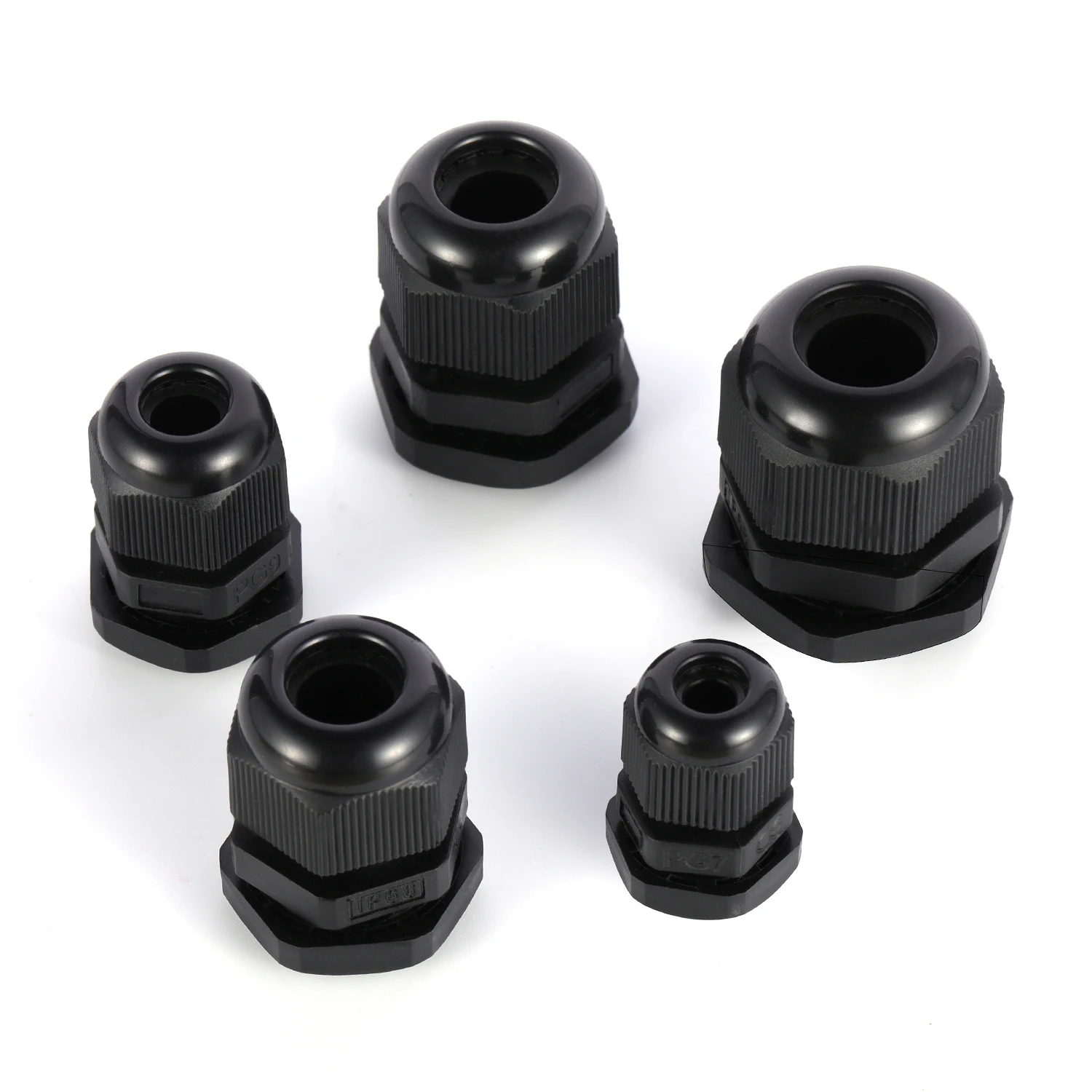 10 Pieces Nylon Cable Gland Kit, Waterproof IP68 Cable Gland Joints Adjustable Locknut, PG7 PG9 PG11 PG13.5 PG16