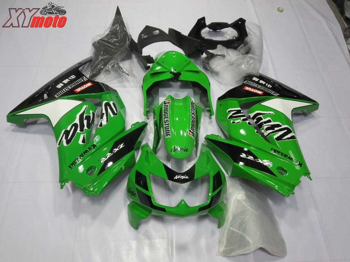 

Injection ABS Plastic Fairings For Kawasaki Ninja250R 08-12 Motorcycle Fairing Kit EX250 Z250 2008-2012 Green Bodyworks