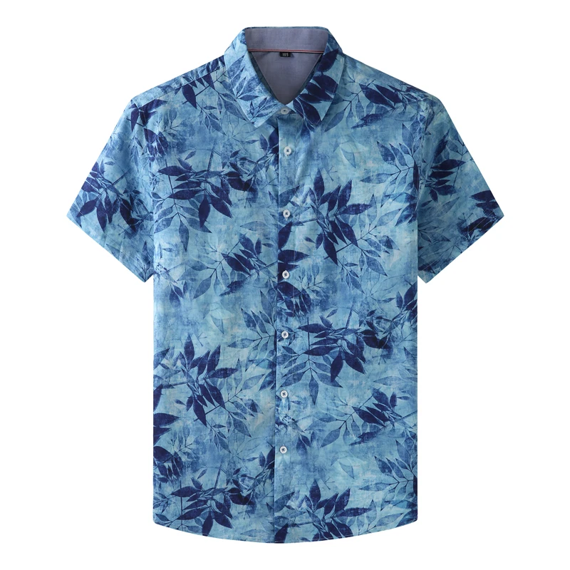 8XL 7XL 6XL Plus Size Men's Shirts 100% Cotton Comfortable Loose Casual Oversize Hawaiian Floral Short Sleeve Summer Beach Shirt 6