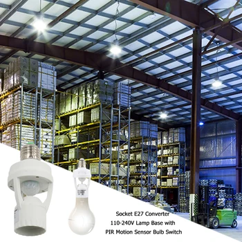 

100-240V Socket E27 Converter With PIR Motion Sensor Ampoule LED E27 Lamp Base Intelligent Light Bulb Switch