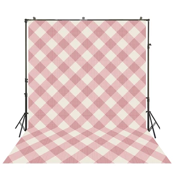 

HUAYI pink and white checkered photo shoot backdrop background for taking photo of newborns baby art fabric backdrop D-8748