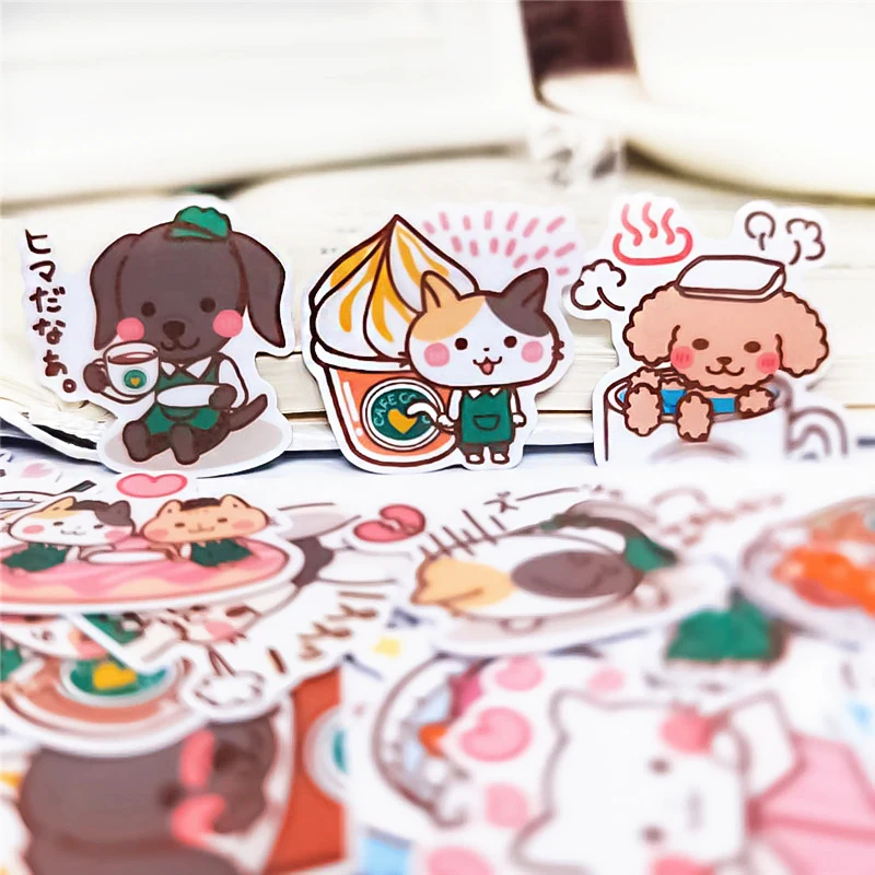 

40pcs/Pack Kawaii Stationery Stickers Coffee Dog Decoration Decal DIY Album Scrapbooking Seal Gift Material