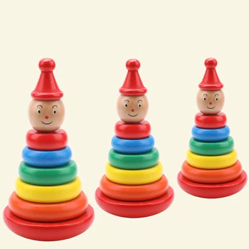 

Early Learning Educational Toys Baby Jenga Rainbow Tower Ring Toy Stacks Rainbow Circle Baby Building Blocks Toys for Children
