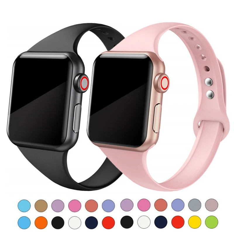 

Soft apple strap 5 strap 44mm 40mm iWatch strap 38mm 42mm sports silicone bracelet for Apple Watch5/4/3/2/1 watch accessories