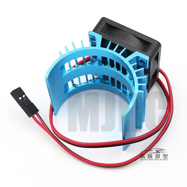 Blue RC Parts Electric Car brushless Motor Heatsink Cover + Cooling Fan for 1:10 HSP RC Car 540 550 3650 Size Motor Heat Sink 4