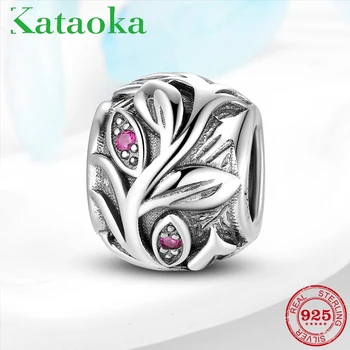 

Tree of life Pink CZ 925 Sterling Silver beads Fit Charms Original European Bracelet Necklace Jewelry Making