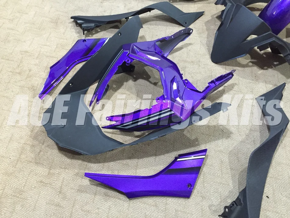 Топ ABS обтекатель комплект подходит для Kawasaki Ninja300 EX300 300R 2013 13 14 15 16 Обтекатели набор на заказ Фиолетовый