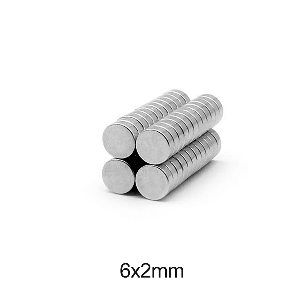 50~1000pcs 6x2 mm Mini Small circular Magnets strong 6mmx2mm Fridge N35 Neodymium Magnet Disc 6x2mm Permanent NdFeB Magnets 6*2