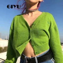 *#Best Price GIYU V Neck Sweater Long Sleeve Autumn Basic Knit Solid Short Jumpers Drop Shoulder Single Breasted sueter mujer invierno *#Best Price GIYU V Neck Sweater Long Sleeve Autumn Basic Knit Solid Short Jumpers Drop Shoulder Single Breasted sueter mujer invierno