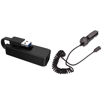 

1 Pcs Car Charger for Nintendo Switch Power Supply Charger AC Adapter & 1 Pcs Wired Network Card Free Drive