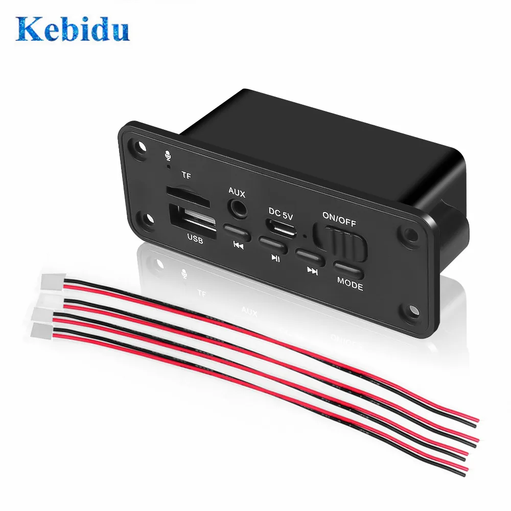 Автомобильный MP3 WMA декодер KEBIDU DC 5 В Bluetooth плата аудио модуль 2x3 Вт усилитель USB TF