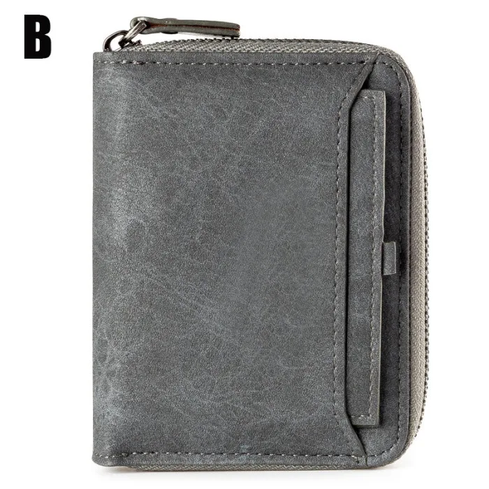 Новинка, мужской модный кошелек-держатель для карт, Cartera Hombre, мужские короткие кошельки из искусственной кожи на молнии, мужские подарки, кошелек для монет