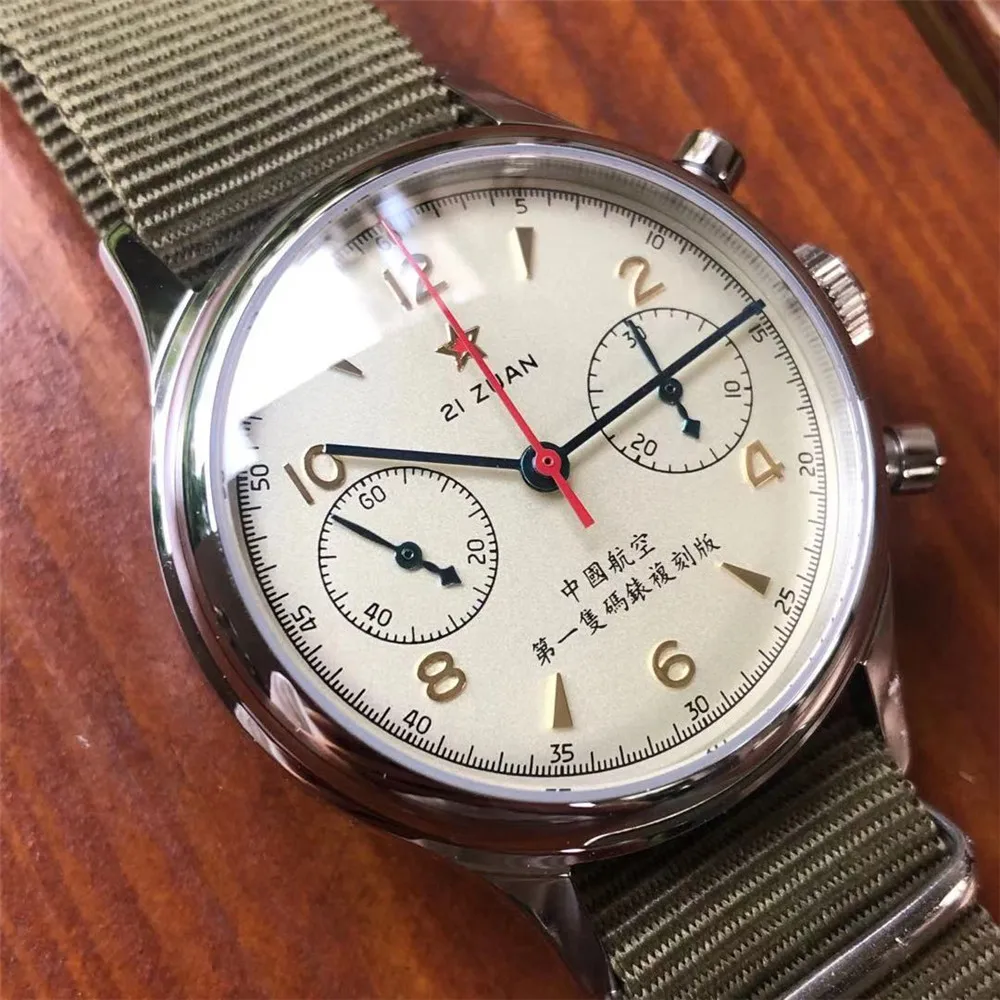 1963 китайские летчики ВВС хронограф оригинальные настоящие st1901 сапфировые часы Мужские механические наручные часы