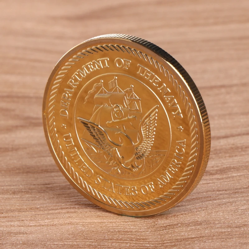 

Commemorative Coin Collection Art Plating Golden Navy Aircraft Carrier American Q9QA