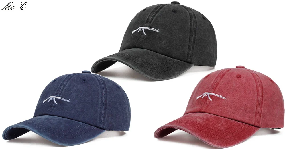 

2019 Hot Sale AK UZI Gun Embroidery Baseball Cap Unisex Adjustable Hip Hop Cap