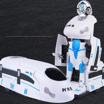

2 In 1 Electric Deformation Train Robot Musical Light Toy Car Model Universal Transformation Robots Children Boys Learning Toy 1