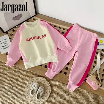 

Fall Kids Clothes Cartoon Letter Printed Sweatshirt&pants Autumn Tracksuits Toddler Girls Clothing Set Little Children Outfits