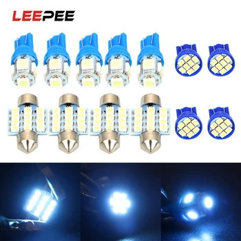 

LEEPEE 13pcs/set Canbus Car LED Bulbs Sets Auto Interior Light T10 1206 5050 Festoon 31mm 3528 12SMD DC 12V Reading Light
