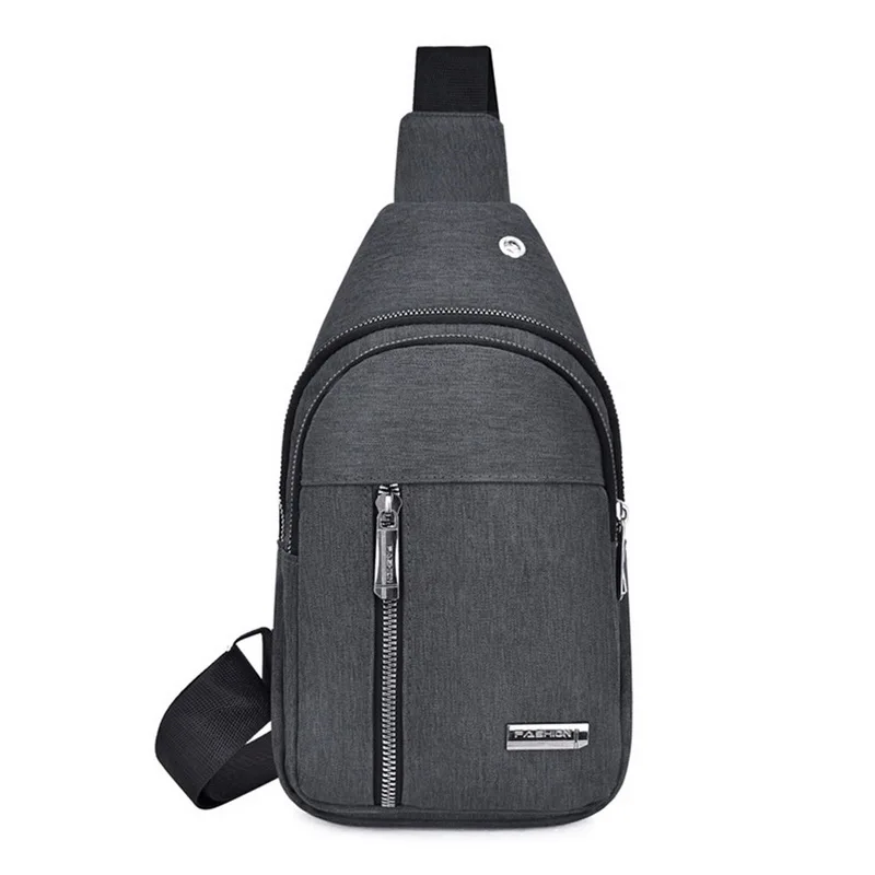 gray 4 NOT USD Litthing сумки через плечо, мужские сумки на молнии, одноцветные Сумки на пояс, кожаные сумки на плечо, нагрудная сумка, USB с отверстием на спине, сумки, сумочки - Цвет: gray 4 NOT USD