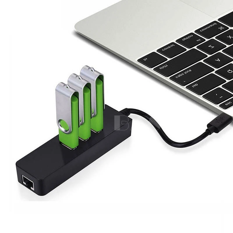 Basix USB C HUB Ethernet 3 Порты USB HUB 3,0 Тип C до Gigabit Ethernet LAN RJ45 адаптер проводной сетевой карты Usb C HUB Ethernet