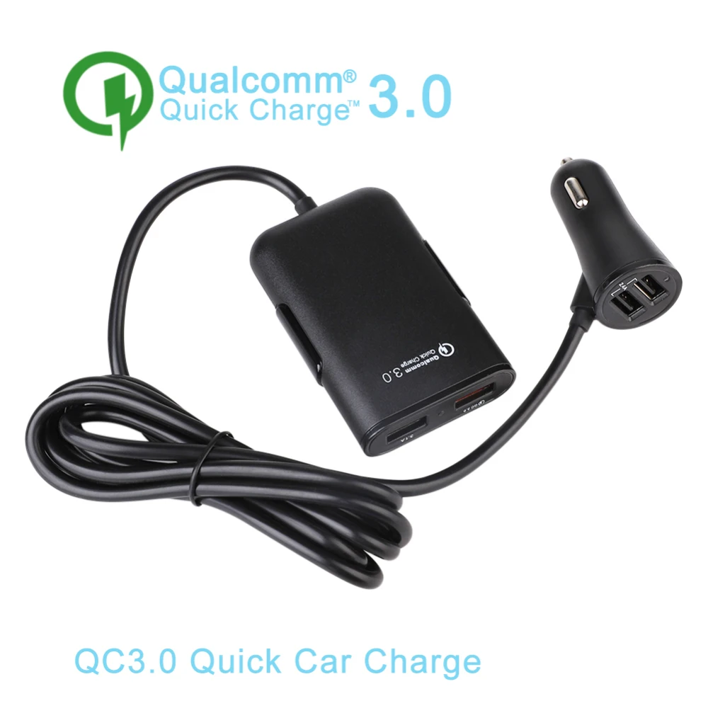 4 USB порта Быстрая зарядка портативный зарядный штекер Адаптер для samsung Car Fast QC 3 0