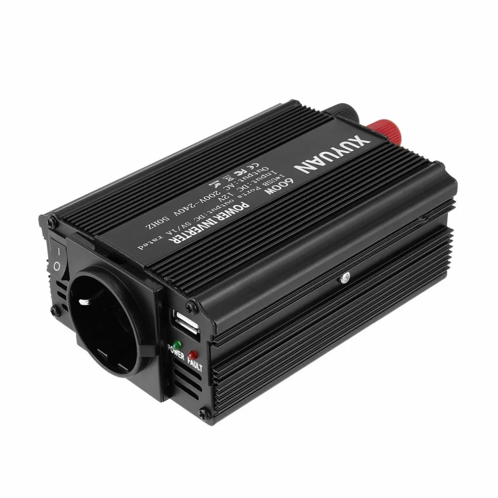 Профессиональный 600 Вт USB Мощность инвертор DC 12V к переменному току 220V с Светодиодный индикатор автомобильный преобразователь для бытовых Приспособления