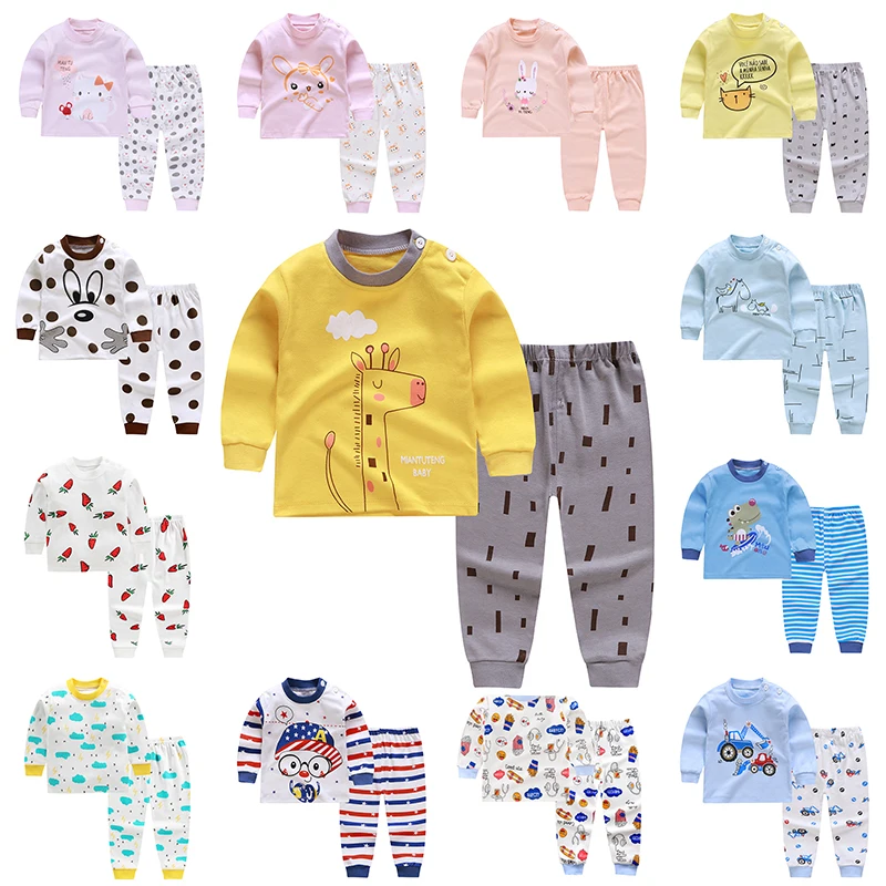 Детская Пижама INPEPNOW Хлопковая пижама для мальчиков и девочек на осень зиму 2019 |