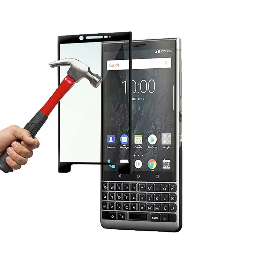 Для Blackberry Key2 BBF100 Прозрачный Силикон ТПЭ задняя крышка чехол 3D изогнутый 9H полный экран Закаленное стекло протектор экрана