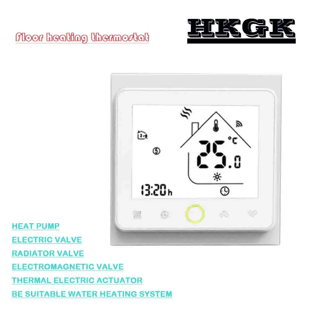 24VAC, 95~ 240VAC lcd сенсорный экран умный термостат для напольных теплых систем работает