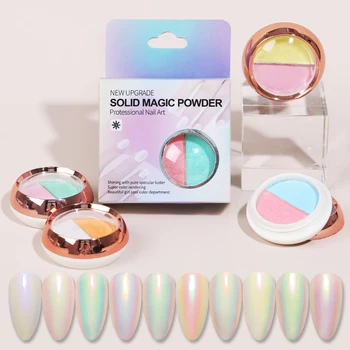 

1 Box Double Color Solid Nail Powder Auroras Nail Glitter Sparkly Nail Chrome Pigment Dust Manicuring Nail Art Decorations