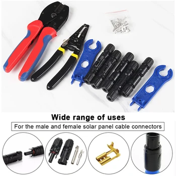 

6 In 1 Pliers Carbon Steel Electrical Professional Wire Stripper Manual Storage Bag Solar Crimping Tools Set Cable Connectors PV