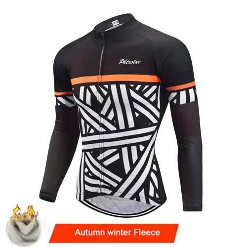 Autumn Winter Fleece Phtxolue Велоспорт Джерси Топы осень зима Тепловая флисовая одежда для велоспорта Ropa Ciclismo Mtb футболка для езды на велосипеде Maillot Ciclismo - Цвет: Autumn Winter Fleece