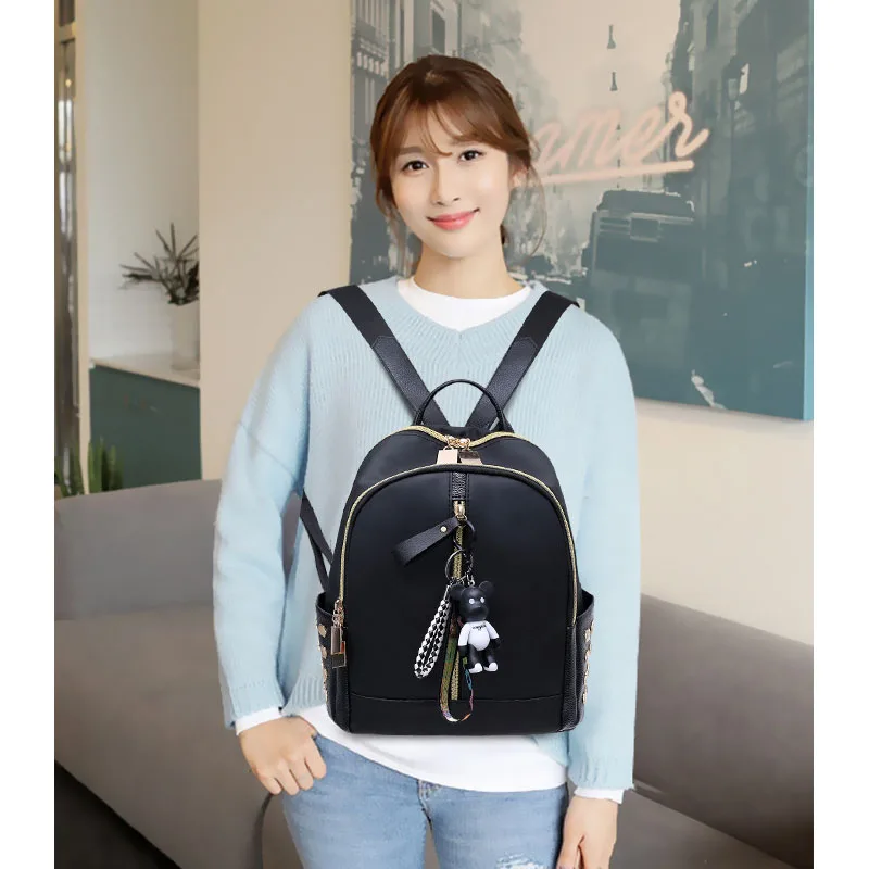 Fashion Backpack Large Capacity Oxford Cloth Women's Backpack Solid Color Junior Backpack Women's Bag Baby Travel Storage Bag