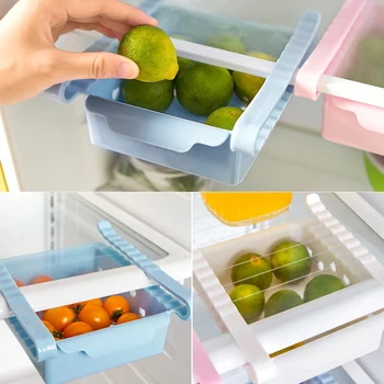 

Fridge Organizer Stretchable Storage Rack Fresh Spacer Layer Storage Rack Drawer Basket Refrigerator Pull-out Drawer