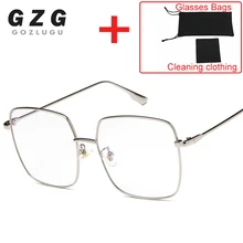 Роскошные женские квадратные очки, винтажные очки, оптическая оправа, Золотой Металл, унисекс, прозрачные Линзы для очков, очки, синий светильник, очки