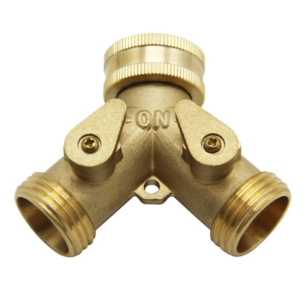 

Hose Pipe Splitter 3/4 Inch Brass 2 Way Valve Splitter Hose Pipe Tap Connectors for Garden Irrigation 2 Way Hose Pipe Splitter