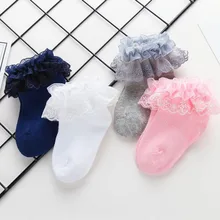 Новые носки для новорожденных хлопковые кружевные носки принцессы повседневные модные носки для малышей