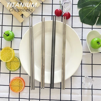 

Home Outdoor Camping Tableware Titanium Hollow Chopsticks for Hiking Traveling Chinese Tableware Titanium Chopsticks