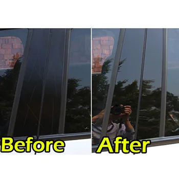 

Window Pillar Post Cover Part Black Replacement Kit For Honda Accord 2008-2013 Decorative 6PCS