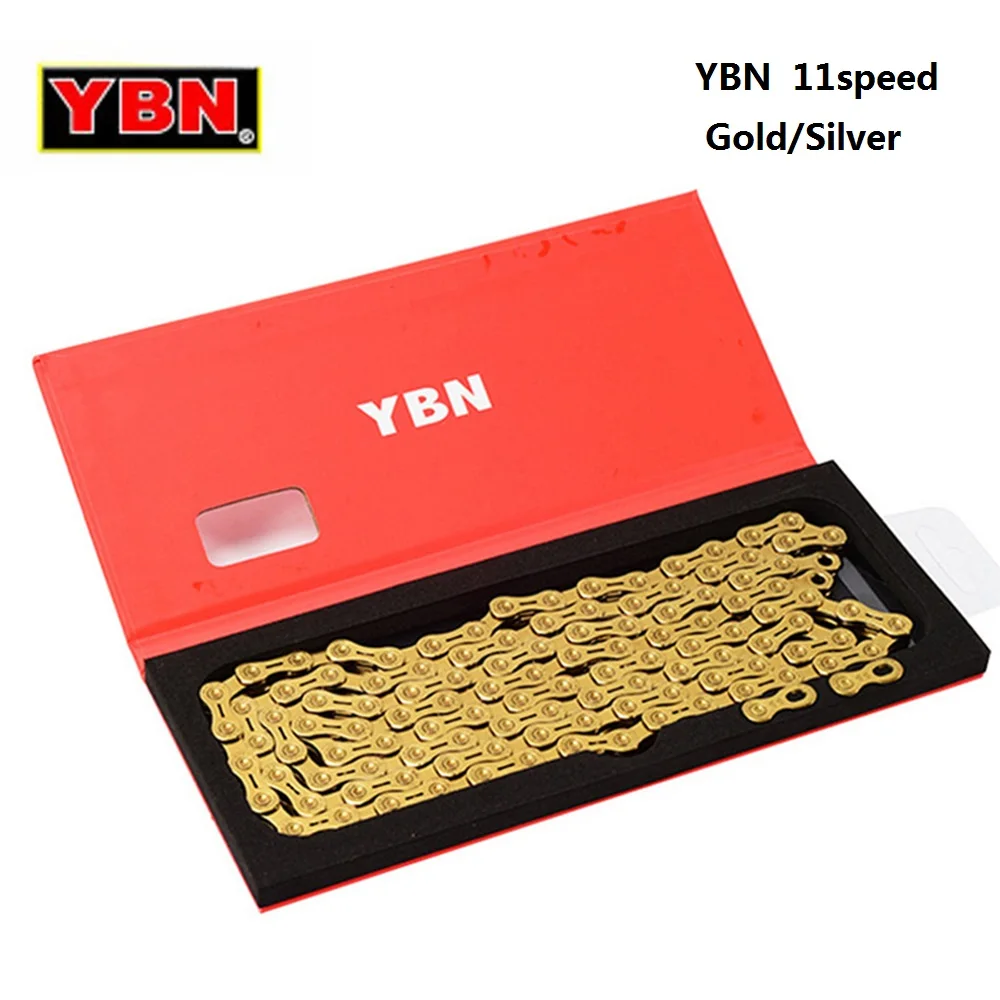

YBN Ultralight 9 10 11 Snelheden Fietsketting SLR Gold Hollow MTB Racefiets Ketting for Shimano/SRAM/ campanolo Systeem