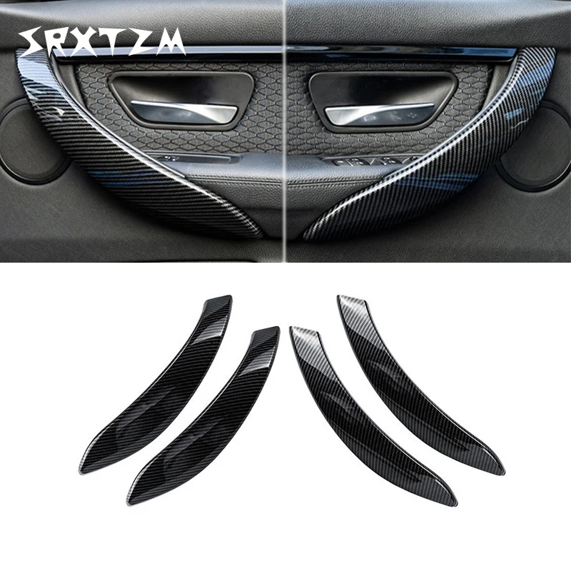 

4 предмета в комплекте из АБС-пластика с изображением карбоновой нити автомобильные дверные ручки внешнее покрытие отделкой для 3 серии F30 F31 4 серии F32 F33 правой стороны пассажиров