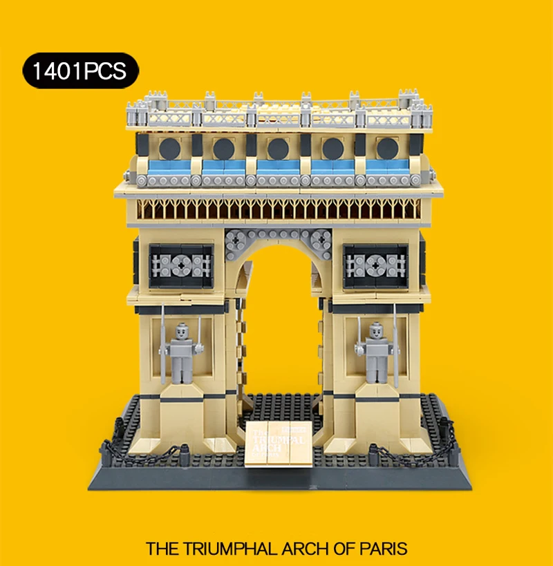 

1401pcs 8021-5223 World Famous Architecture Building Blocks The Triumphal Arch of Paris Big Size Diy Blocks Toy No Box