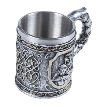 

Medieval Templar Crusader Knight Mug Suit Of Armor Knight Of the Cross Beer Stein Tankard Coffee Cup